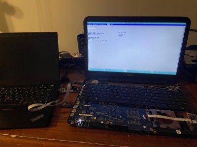CH341a hooked up to bios chip and thinkpad